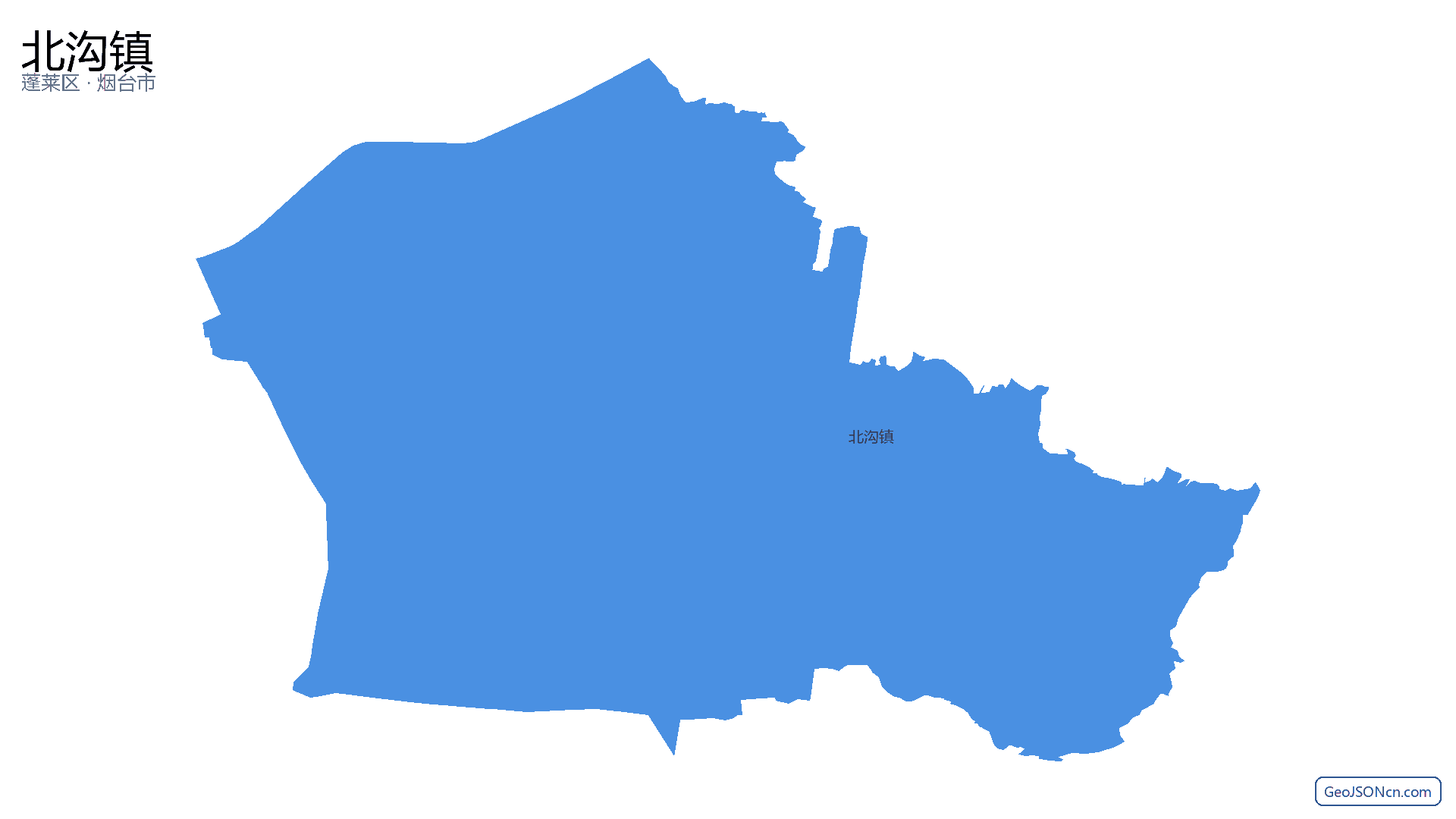 北沟镇行政区划边界地图（蓬莱区·烟台市）,提供GeoJSON、SHP矢量边界数据下载及高清地图大图(PNG/JPG) - GeoJSONcn.com