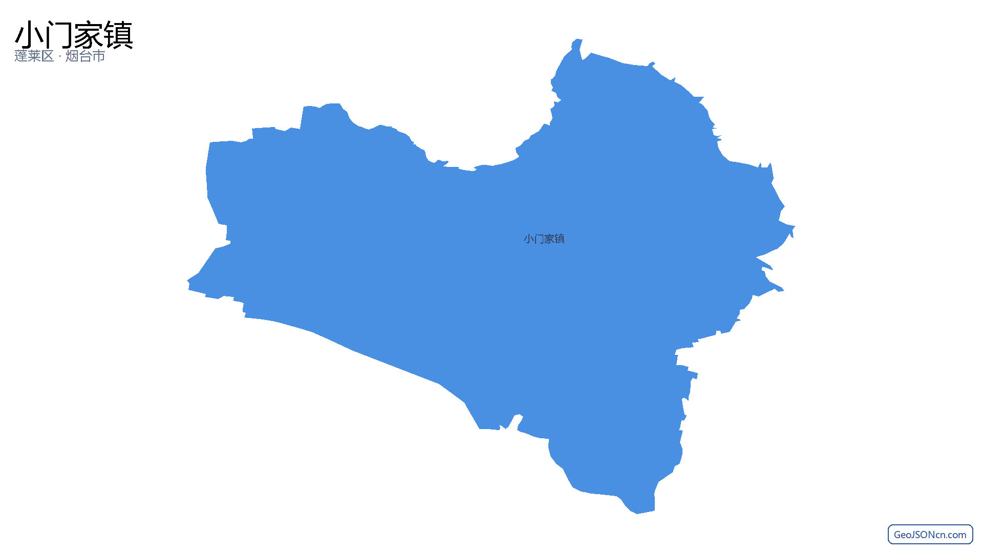 小门家镇行政区划边界地图（蓬莱区·烟台市）,提供GeoJSON、SHP矢量边界数据下载及高清地图大图(PNG/JPG) - GeoJSONcn.com
