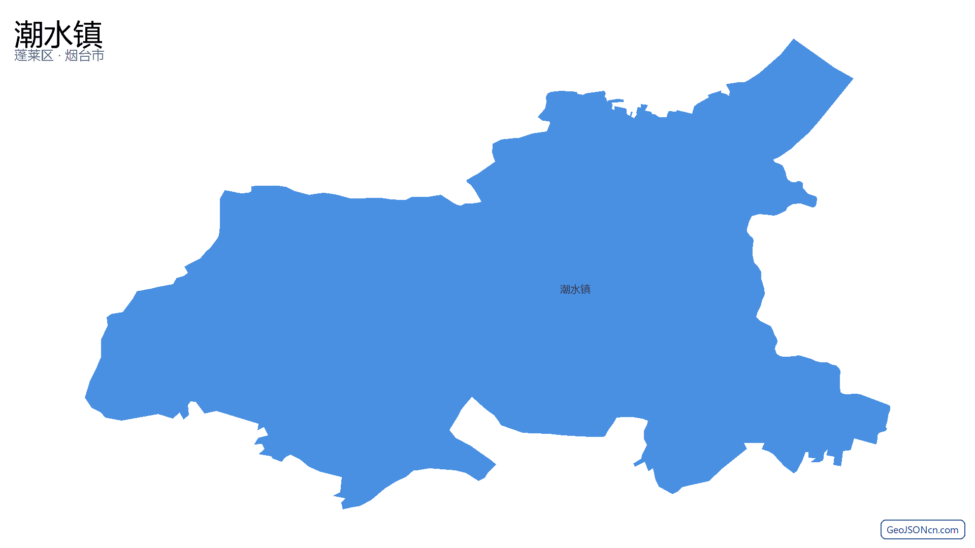 潮水镇行政区划边界地图(蓬莱区·烟台市),提供GeoJSON、SHP矢量边界数据下载及高清地图大图(PNG/JPG) - GeoJSONcn.com
