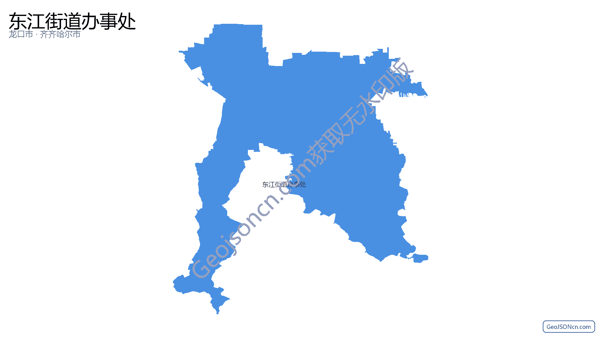 东江街道办事处行政区划边界地图（龙口市·烟台市）,提供GeoJSON、SHP矢量边界数据下载及高清地图大图(PNG/JPG) - GeoJSONcn.com