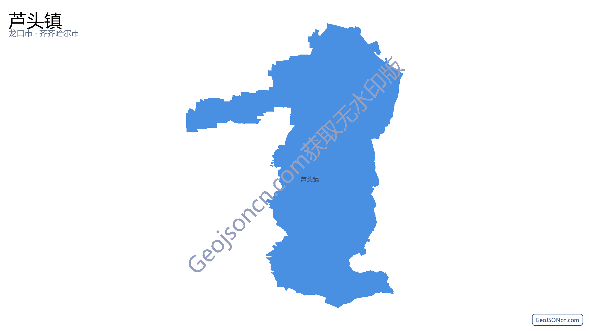 芦头镇行政区划边界地图（龙口市·烟台市）,提供GeoJSON、SHP矢量边界数据下载及高清地图大图(PNG/JPG) - GeoJSONcn.com