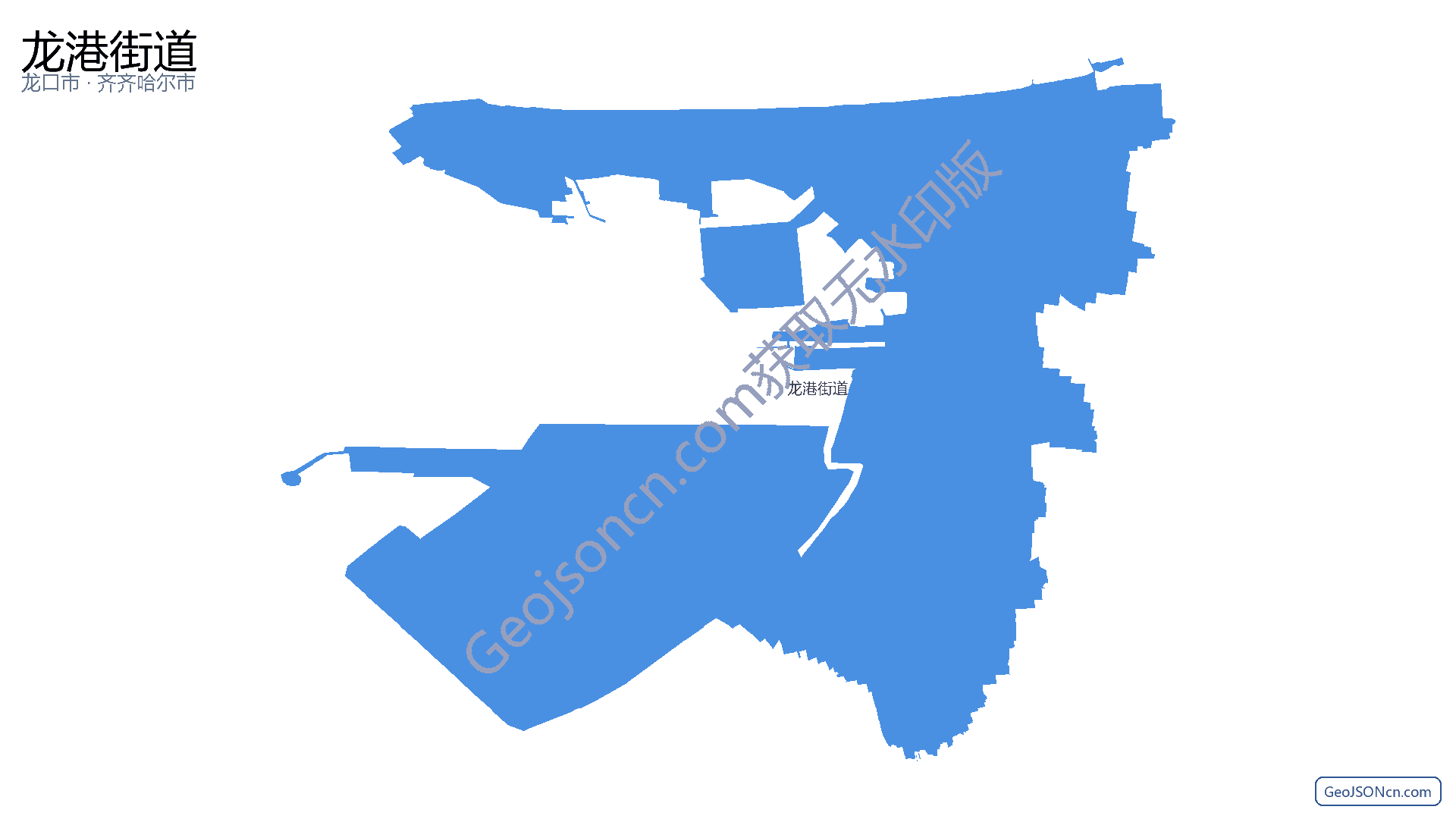 龙港街道行政区划边界地图（龙口市·烟台市）,提供GeoJSON、SHP矢量边界数据下载及高清地图大图(PNG/JPG) - GeoJSONcn.com