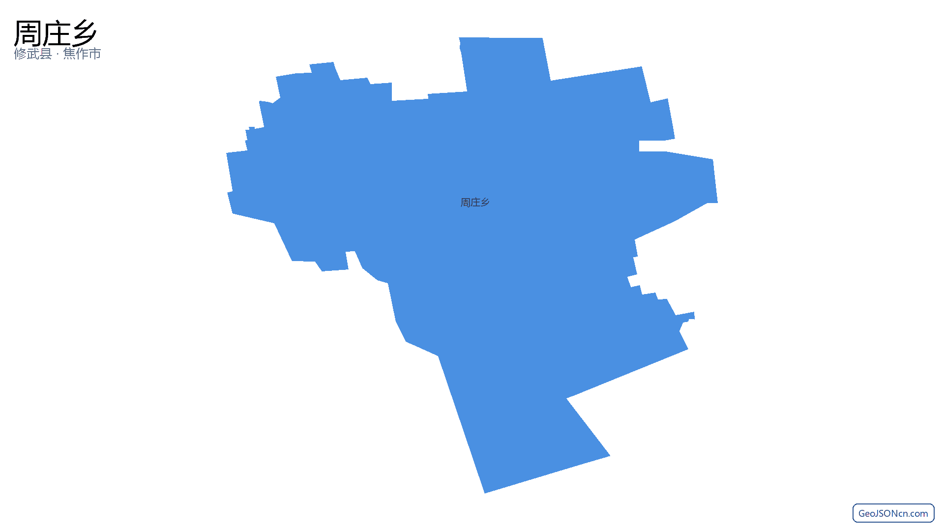 周庄乡行政区划边界地图(修武县·焦作市),提供GeoJSON、SHP矢量边界数据下载及高清地图大图(PNG/JPG) - GeoJSONcn.com