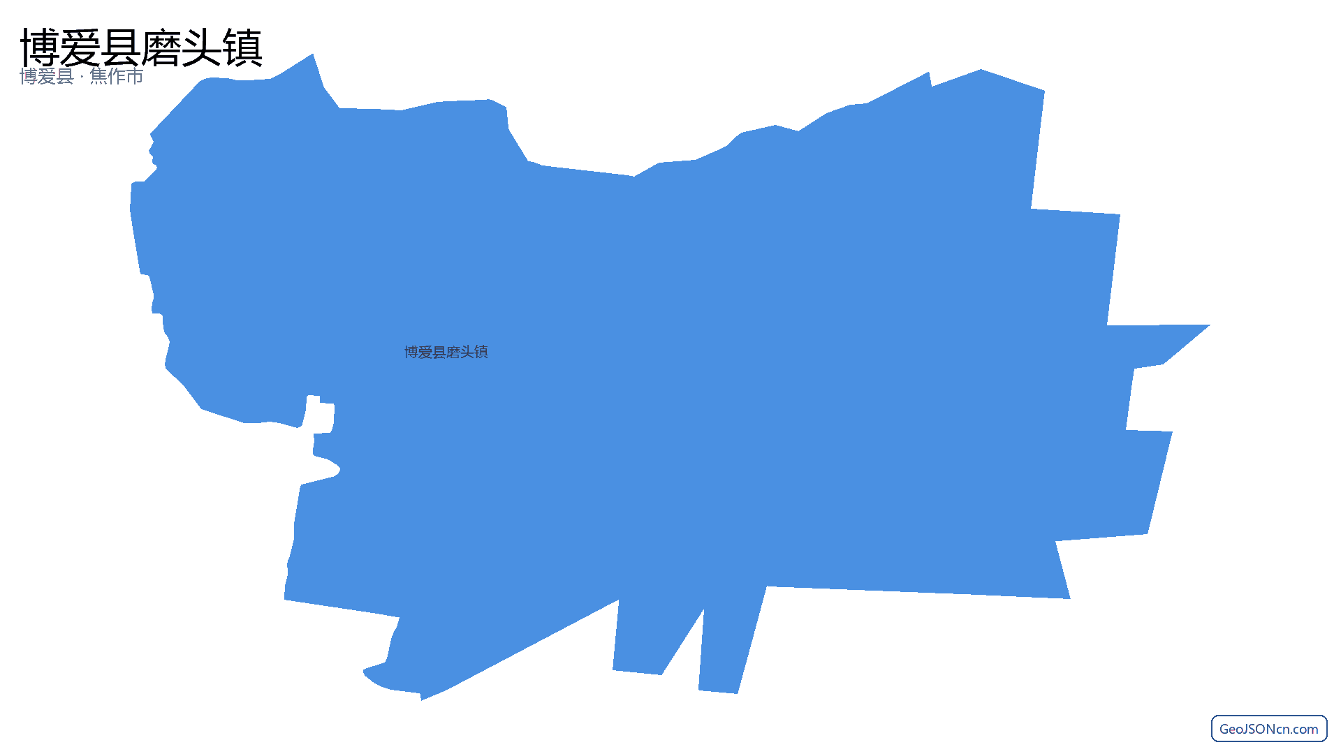 博爱县磨头镇行政区划边界地图(博爱县·焦作市),提供GeoJSON、SHP矢量边界数据下载及高清地图大图(PNG/JPG) - GeoJSONcn.com