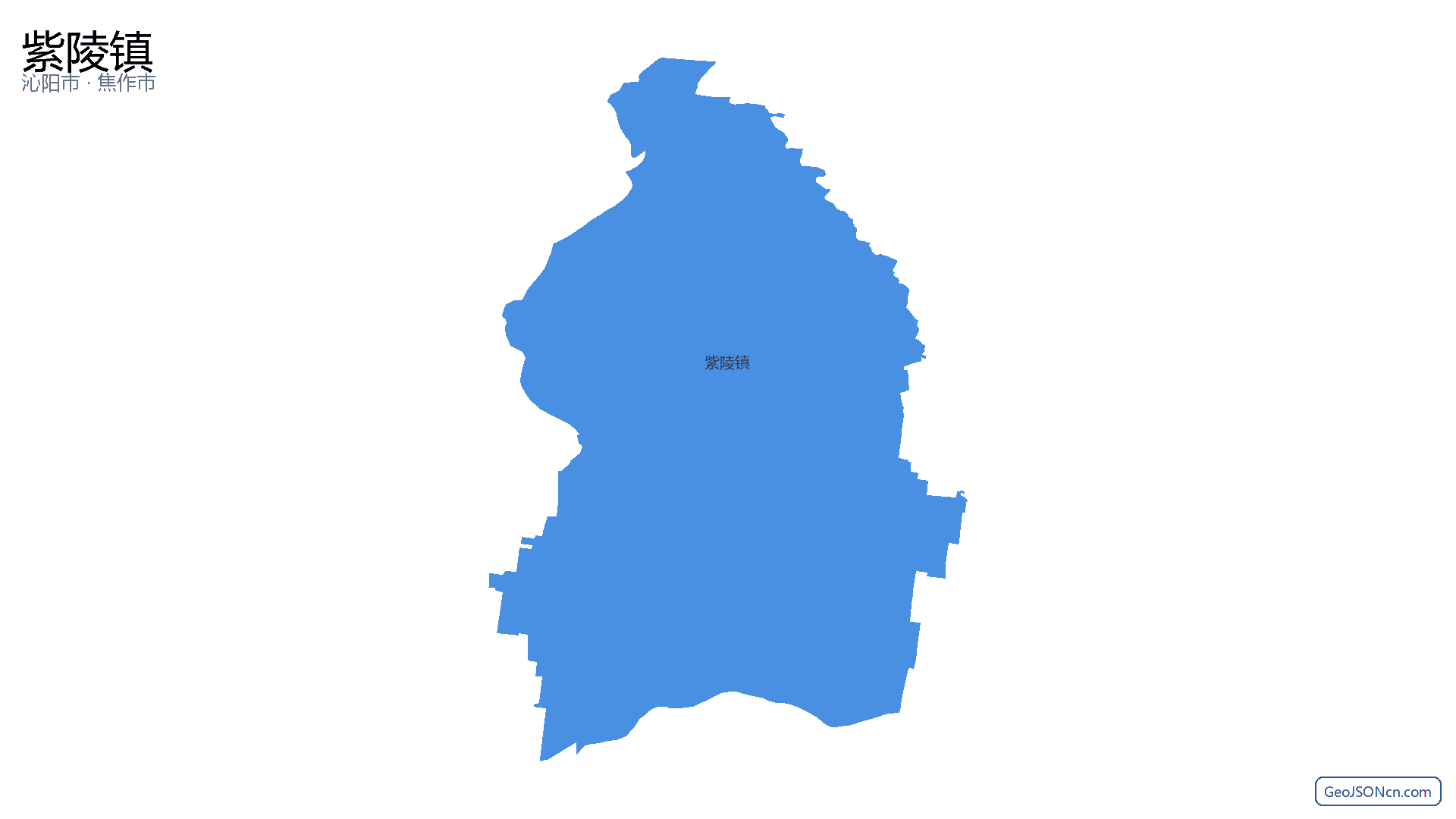 紫陵镇行政区划边界地图(沁阳市·焦作市),提供GeoJSON、SHP矢量边界数据下载及高清地图大图(PNG/JPG) - GeoJSONcn.com