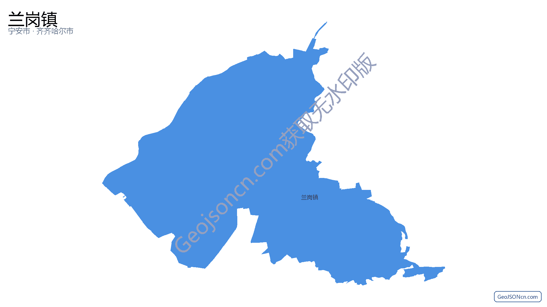 兰岗镇行政区划边界地图(宁安市·牡丹江市),提供GeoJSON、SHP矢量边界数据下载及高清地图大图(PNG/JPG) - GeoJSONcn.com