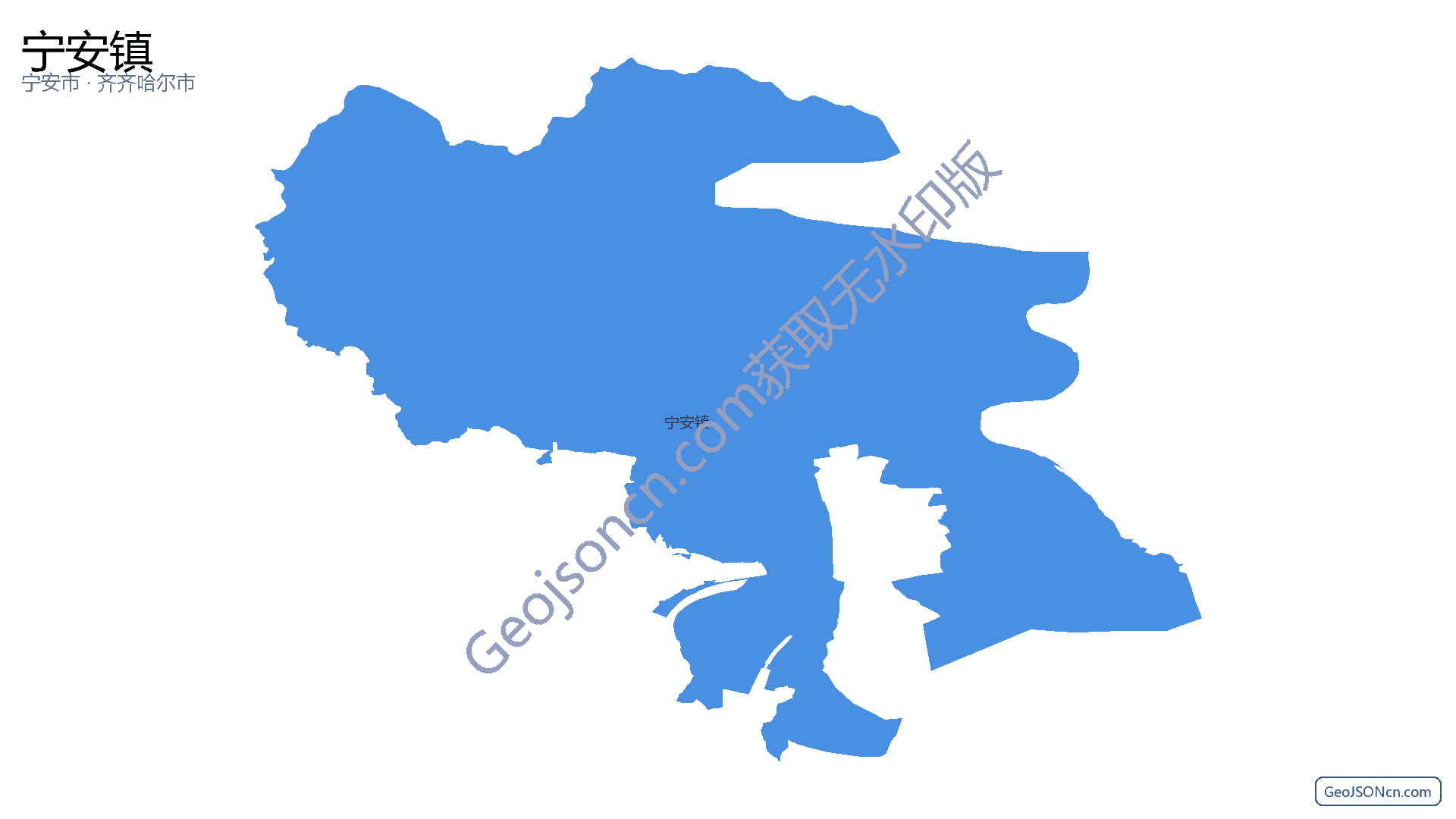 宁安镇行政区划边界地图（宁安市·牡丹江市）,提供GeoJSON、SHP矢量边界数据下载及高清地图大图(PNG/JPG) - GeoJSONcn.com