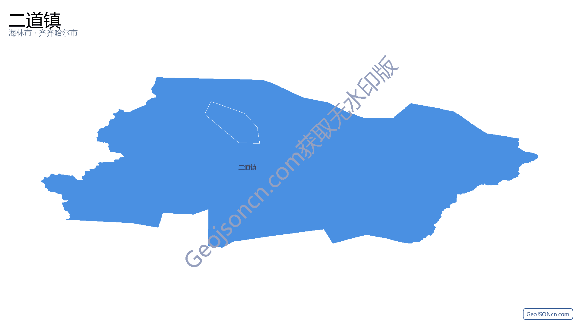 二道镇行政区划边界地图(海林市·牡丹江市),提供GeoJSON、SHP矢量边界数据下载及高清地图大图(PNG/JPG) - GeoJSONcn.com