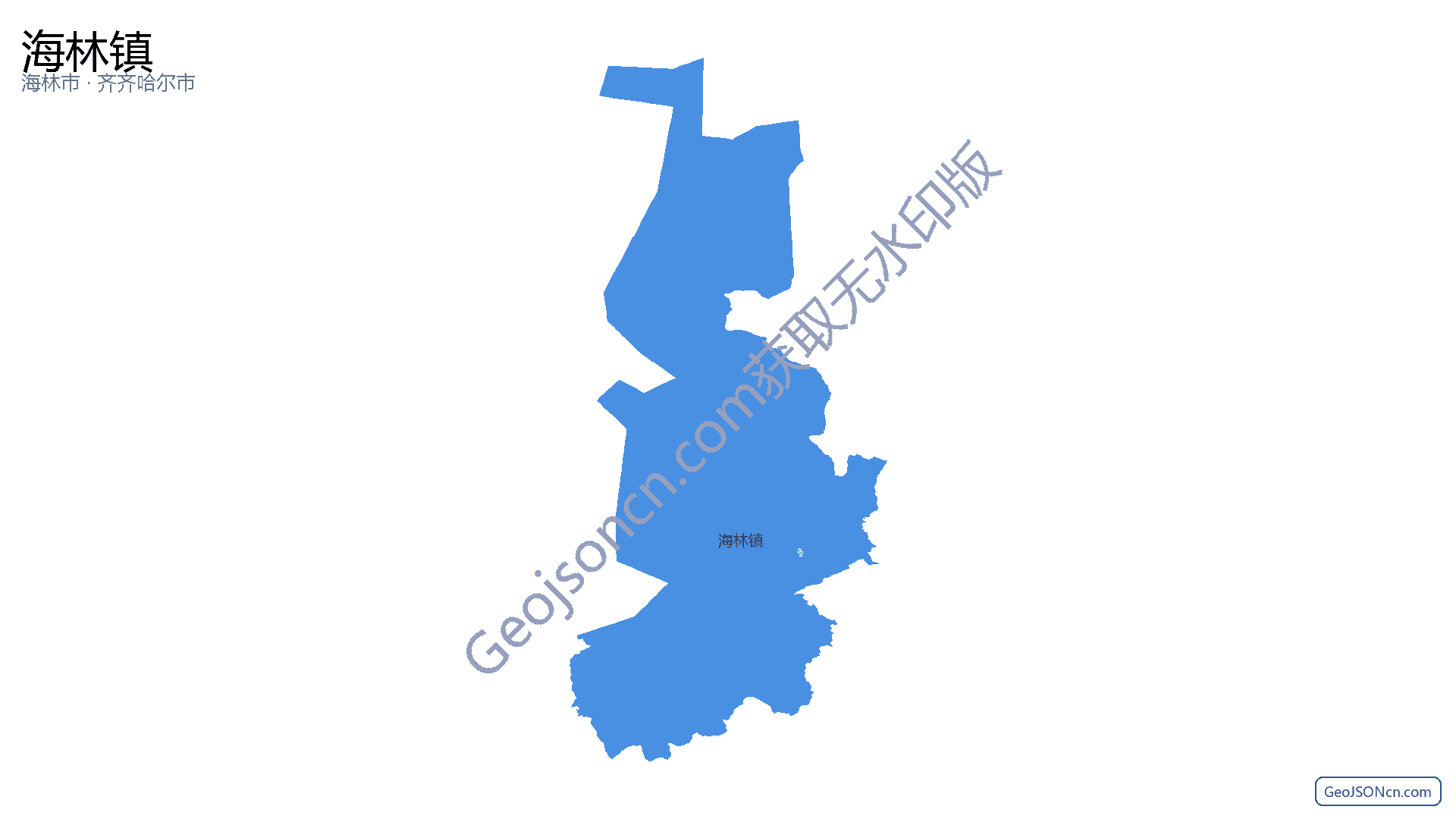 海林镇行政区划边界地图(海林市·牡丹江市),提供GeoJSON、SHP矢量边界数据下载及高清地图大图(PNG/JPG) - GeoJSONcn.com