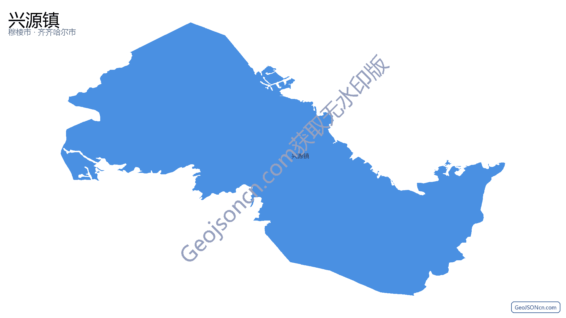 兴源镇行政区划边界地图（穆棱市·牡丹江市）,提供GeoJSON、SHP矢量边界数据下载及高清地图大图(PNG/JPG) - GeoJSONcn.com