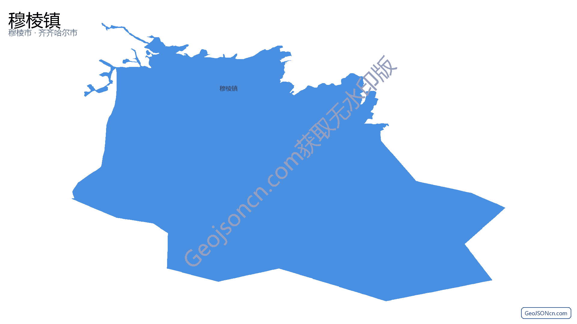 穆棱镇行政区划边界地图（穆棱市·牡丹江市）,提供GeoJSON、SHP矢量边界数据下载及高清地图大图(PNG/JPG) - GeoJSONcn.com