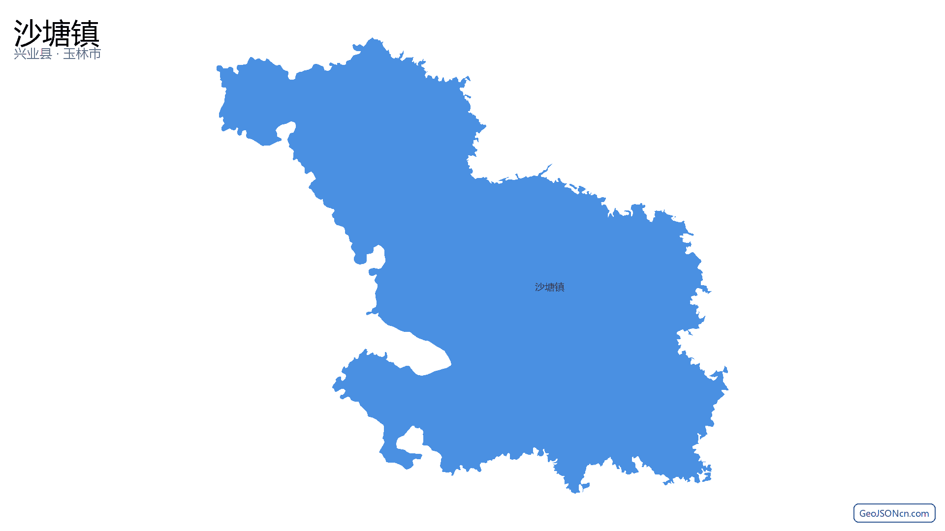 沙塘镇行政区划边界地图(兴业县·玉林市),提供GeoJSON、SHP矢量边界数据下载及高清地图大图(PNG/JPG) - GeoJSONcn.com