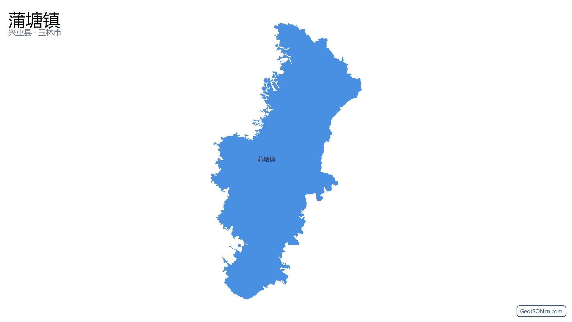 蒲塘镇行政区划边界地图(兴业县·玉林市),提供GeoJSON、SHP矢量边界数据下载及高清地图大图(PNG/JPG) - GeoJSONcn.com