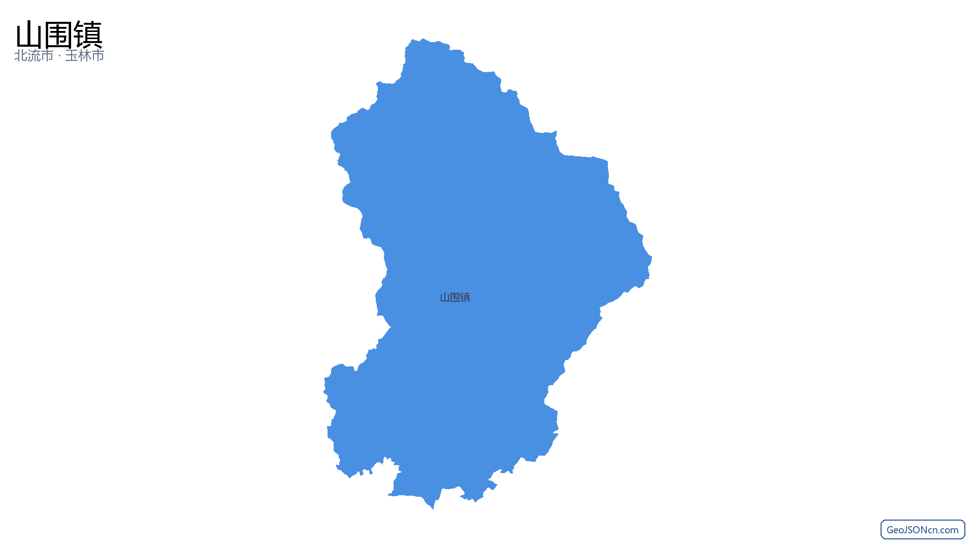 山围镇行政区划边界地图（北流市·玉林市）,提供GeoJSON、SHP矢量边界数据下载及高清地图大图(PNG/JPG) - GeoJSONcn.com