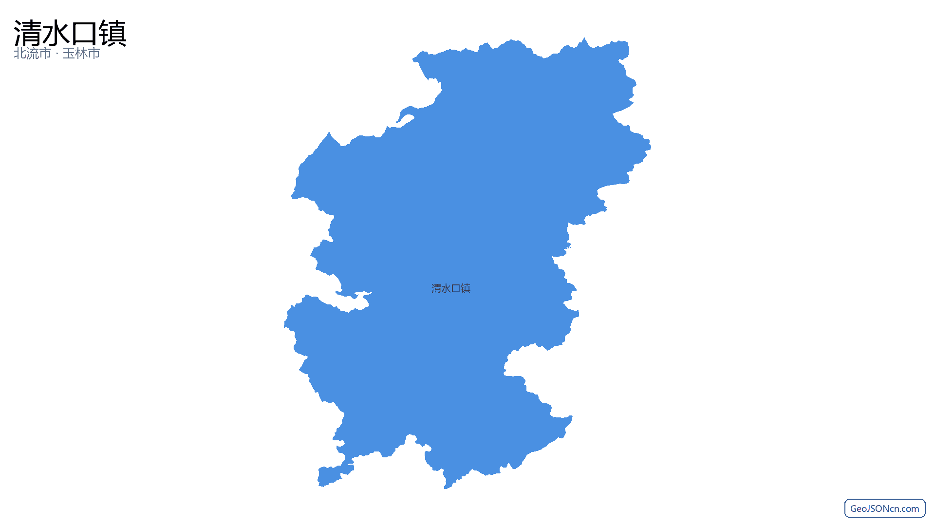 清水口镇行政区划边界地图（北流市·玉林市）,提供GeoJSON、SHP矢量边界数据下载及高清地图大图(PNG/JPG) - GeoJSONcn.com