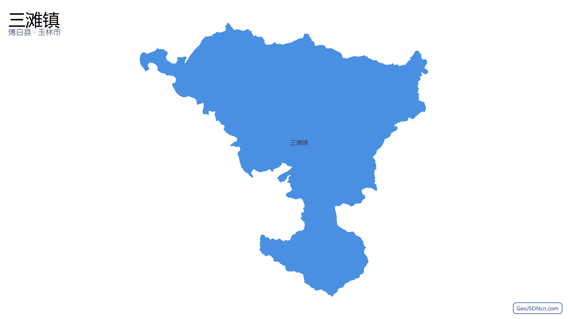 三滩镇行政区划边界地图（博白县·玉林市）,提供GeoJSON、SHP矢量边界数据下载及高清地图大图(PNG/JPG) - GeoJSONcn.com