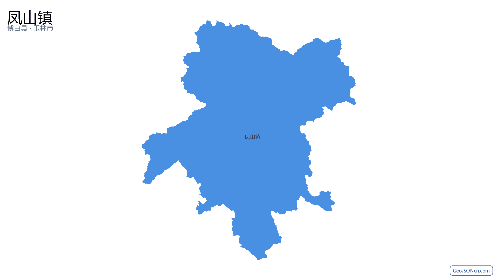凤山镇行政区划边界地图（博白县·玉林市）,提供GeoJSON、SHP矢量边界数据下载及高清地图大图(PNG/JPG) - GeoJSONcn.com