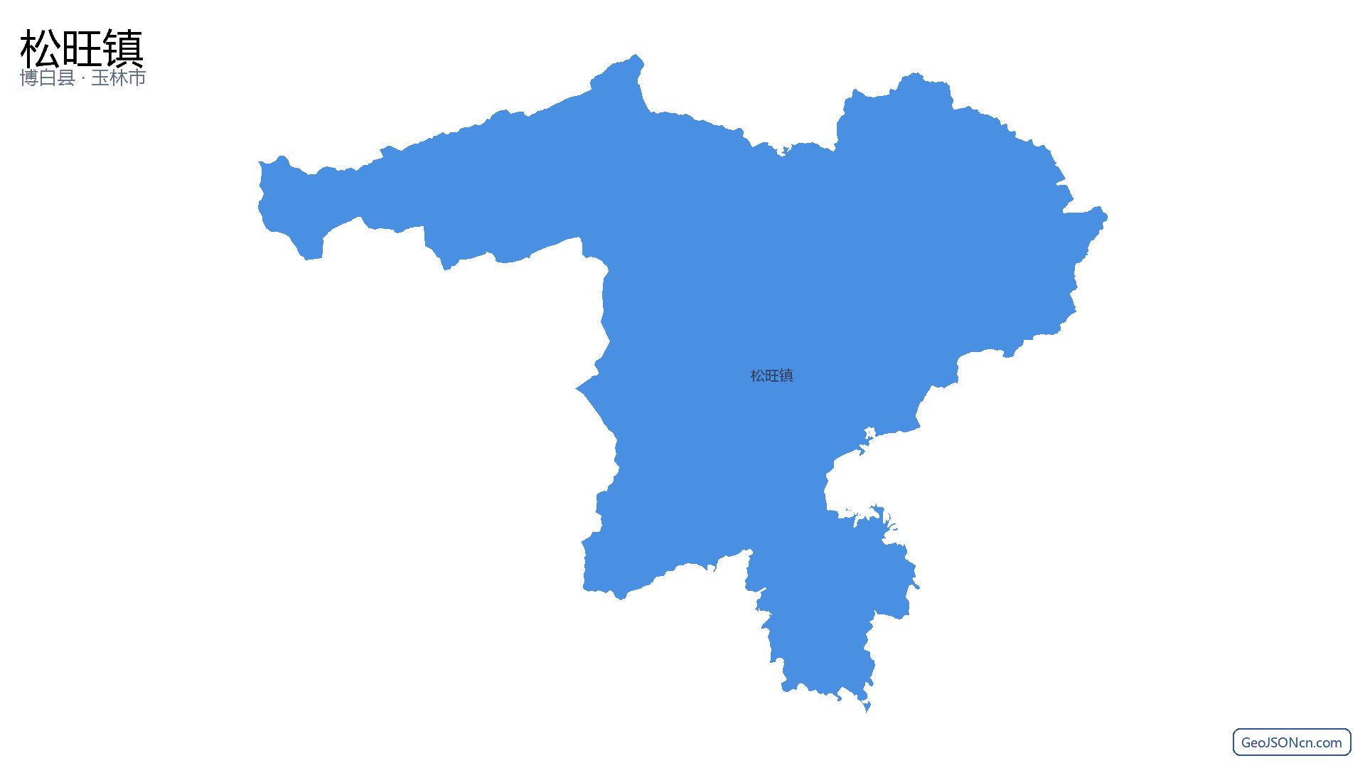 松旺镇行政区划边界地图（博白县·玉林市）,提供GeoJSON、SHP矢量边界数据下载及高清地图大图(PNG/JPG) - GeoJSONcn.com