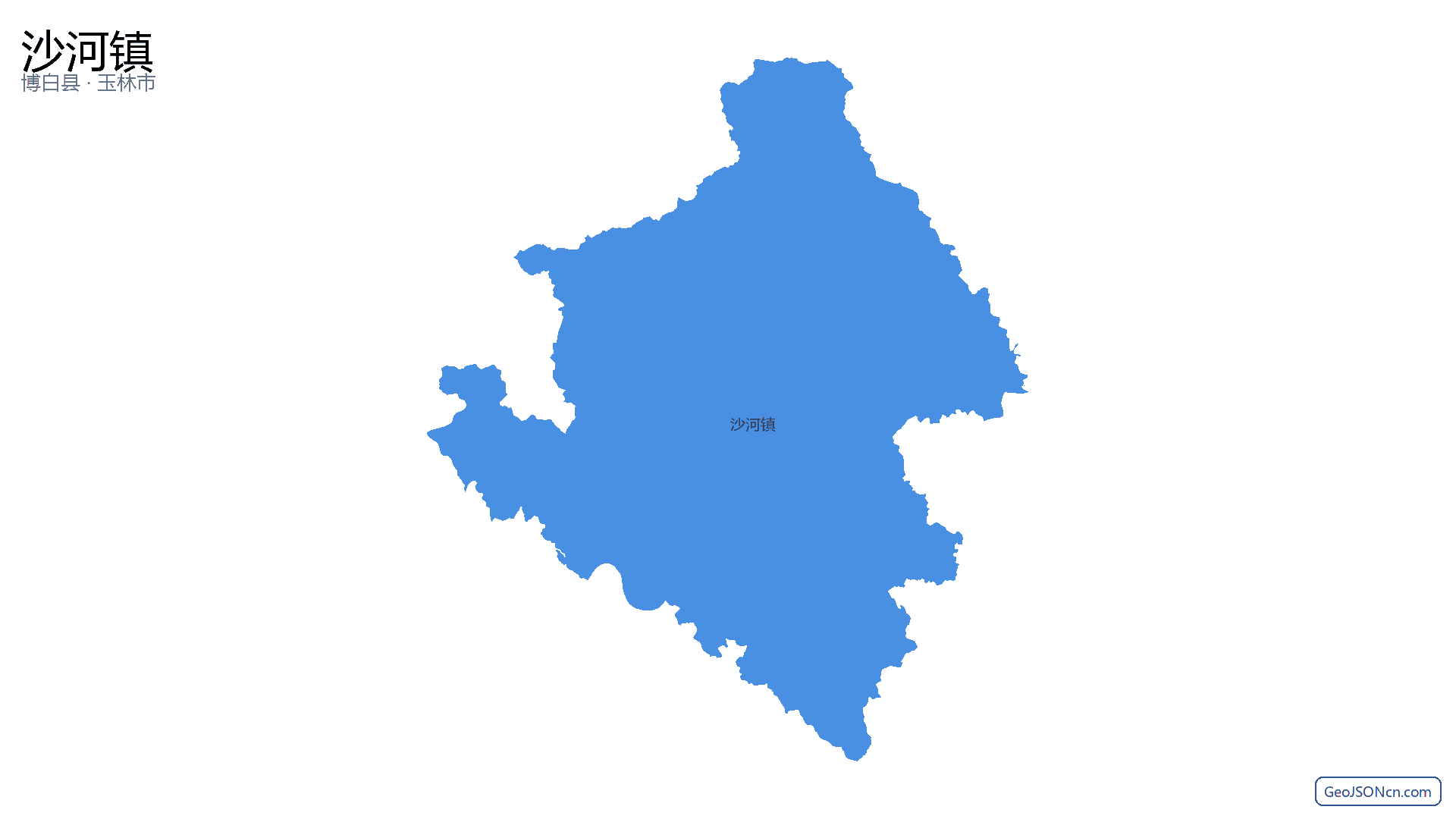 沙河镇行政区划边界地图(博白县·玉林市),提供GeoJSON、SHP矢量边界数据下载及高清地图大图(PNG/JPG) - GeoJSONcn.com