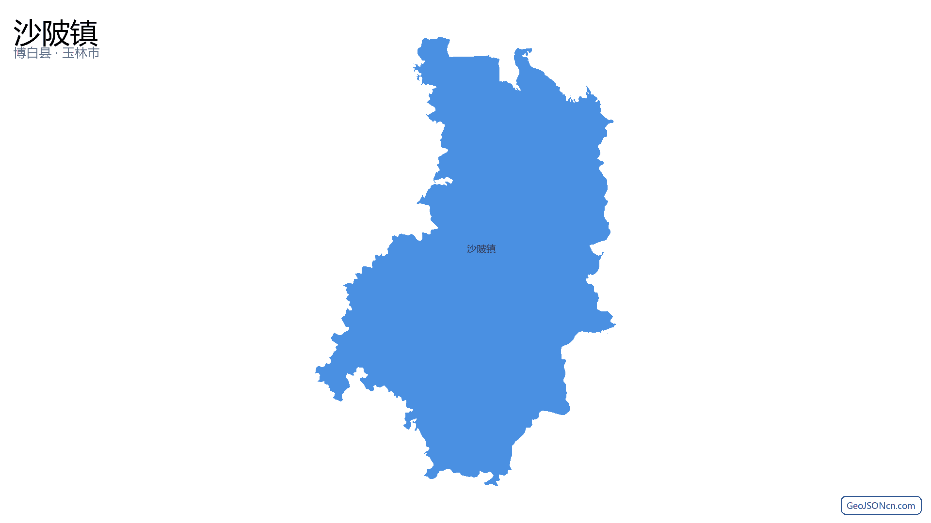 沙陂镇行政区划边界地图(博白县·玉林市),提供GeoJSON、SHP矢量边界数据下载及高清地图大图(PNG/JPG) - GeoJSONcn.com