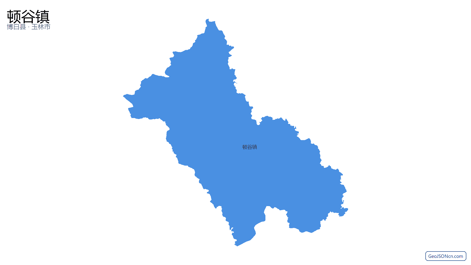 顿谷镇行政区划边界地图(博白县·玉林市),提供GeoJSON、SHP矢量边界数据下载及高清地图大图(PNG/JPG) - GeoJSONcn.com