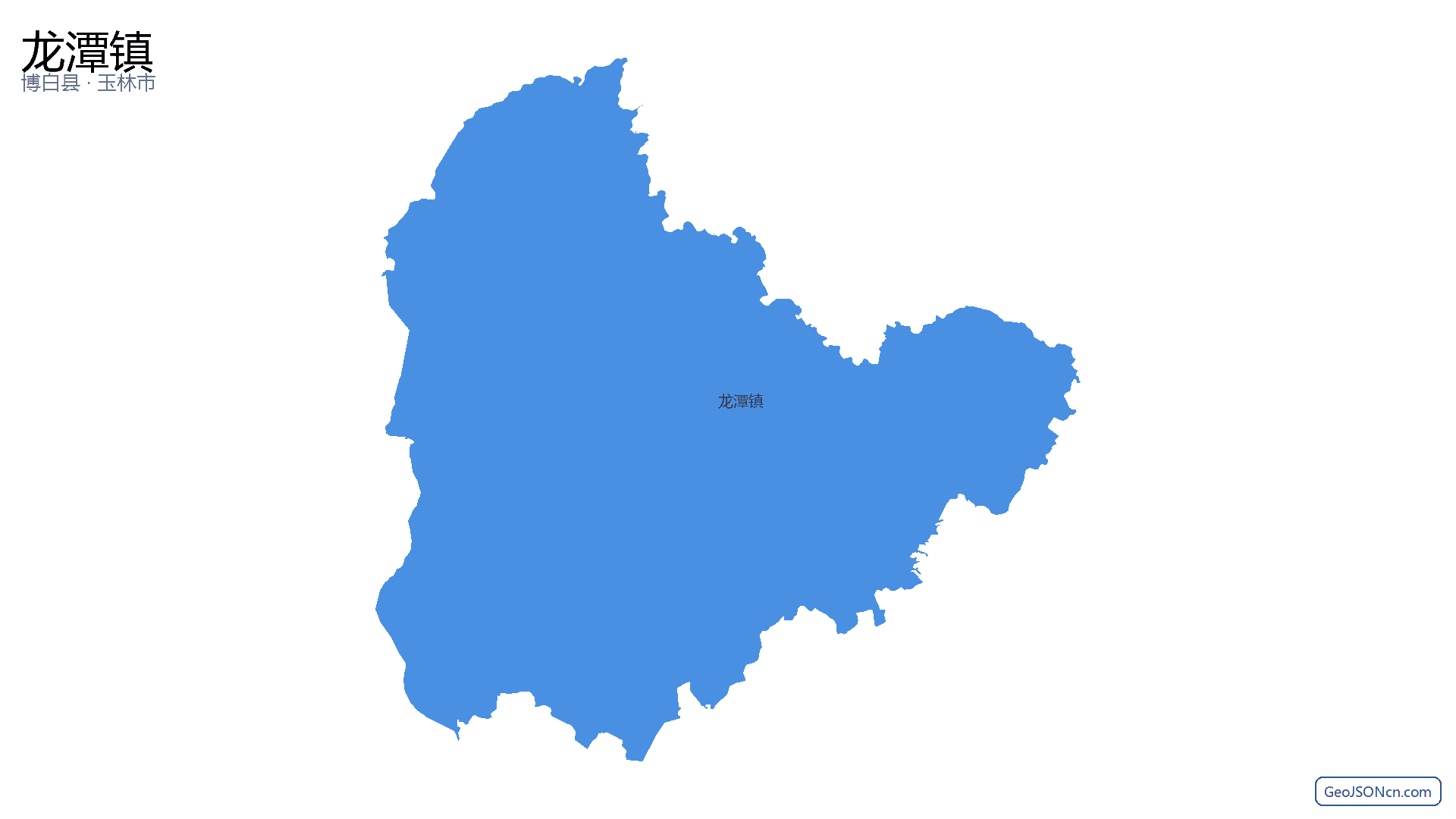 龙潭镇行政区划边界地图(博白县·玉林市),提供GeoJSON、SHP矢量边界数据下载及高清地图大图(PNG/JPG) - GeoJSONcn.com