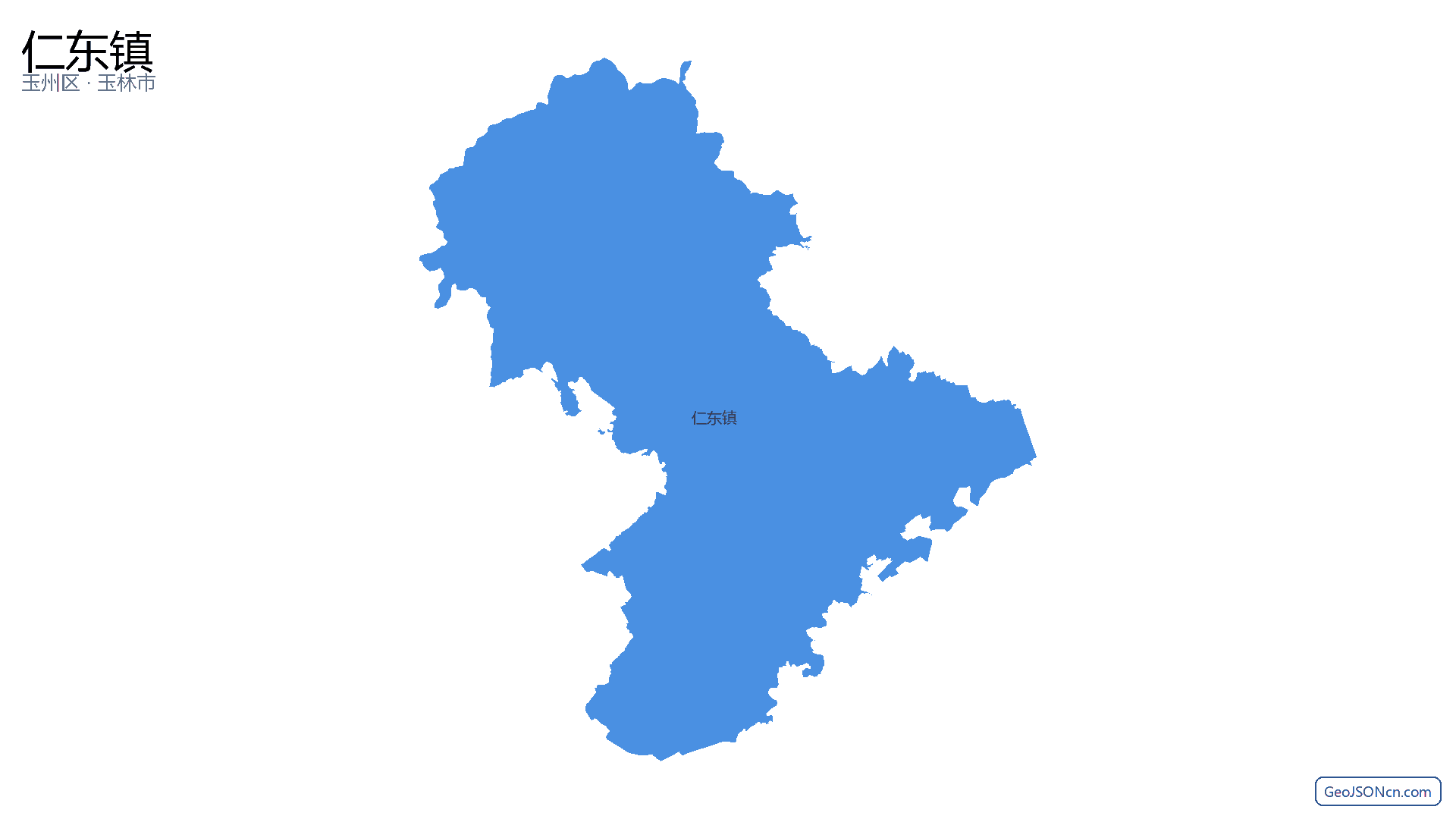 仁东镇行政区划边界地图（玉州区·玉林市）,提供GeoJSON、SHP矢量边界数据下载及高清地图大图(PNG/JPG) - GeoJSONcn.com