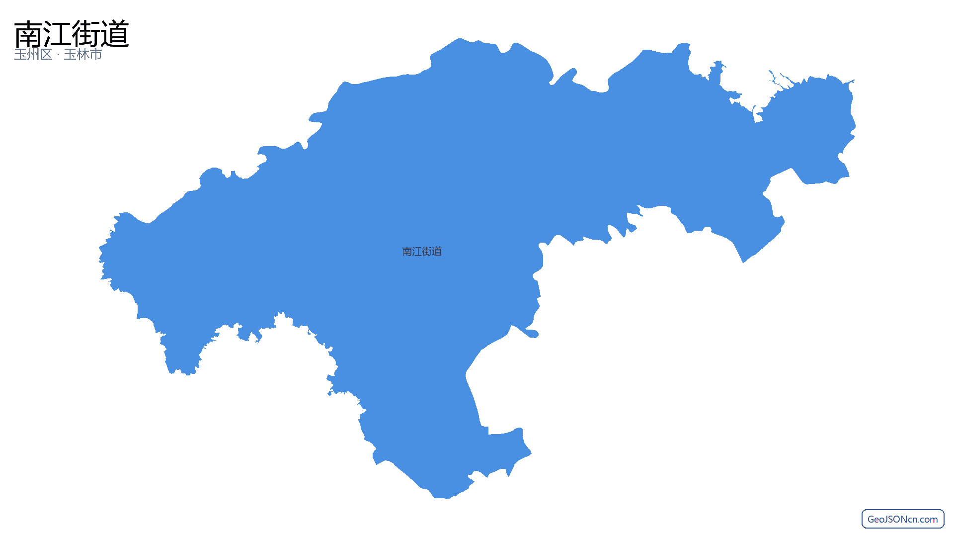 南江街道行政区划边界地图(玉州区·玉林市),提供GeoJSON、SHP矢量边界数据下载及高清地图大图(PNG/JPG) - GeoJSONcn.com