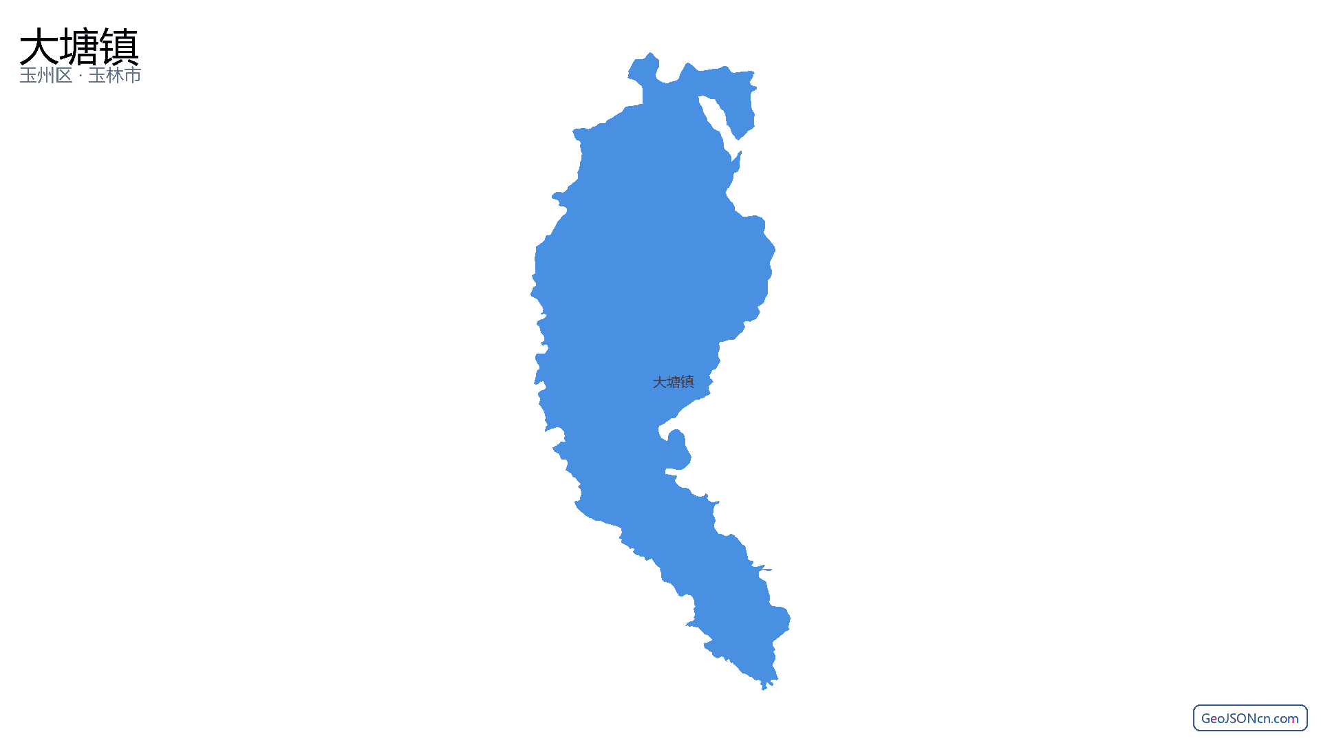 大塘镇行政区划边界地图(玉州区·玉林市),提供GeoJSON、SHP矢量边界数据下载及高清地图大图(PNG/JPG) - GeoJSONcn.com