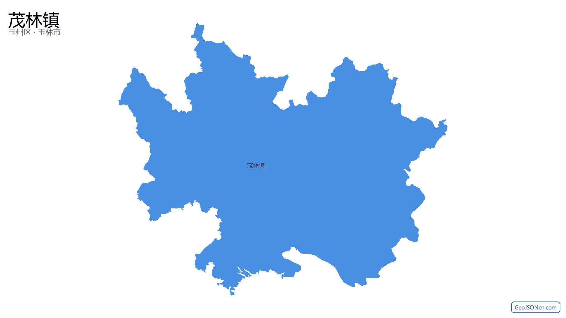 茂林镇行政区划边界地图(玉州区·玉林市),提供GeoJSON、SHP矢量边界数据下载及高清地图大图(PNG/JPG) - GeoJSONcn.com