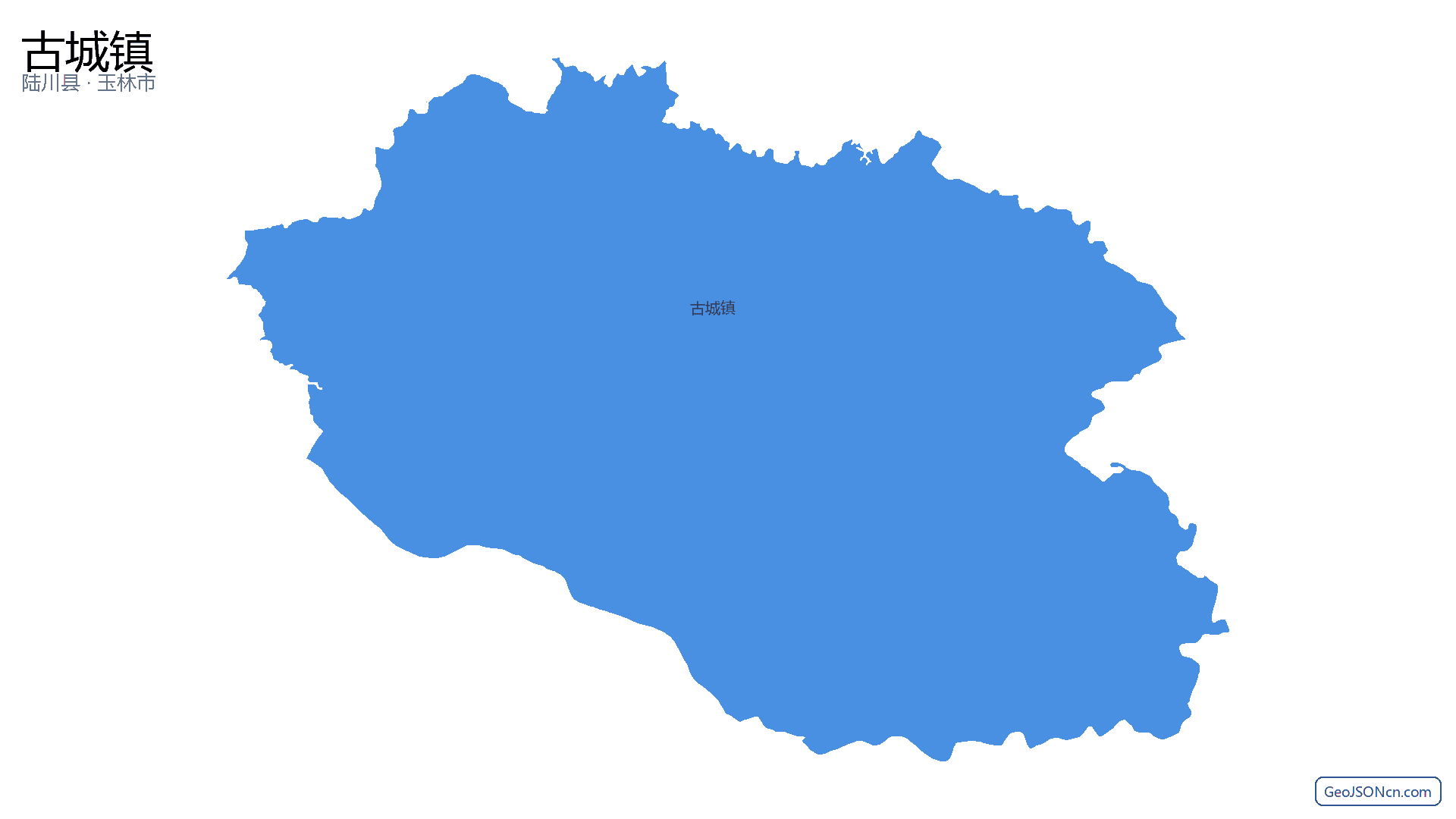 古城镇行政区划边界地图（陆川县·玉林市）,提供GeoJSON、SHP矢量边界数据下载及高清地图大图(PNG/JPG) - GeoJSONcn.com