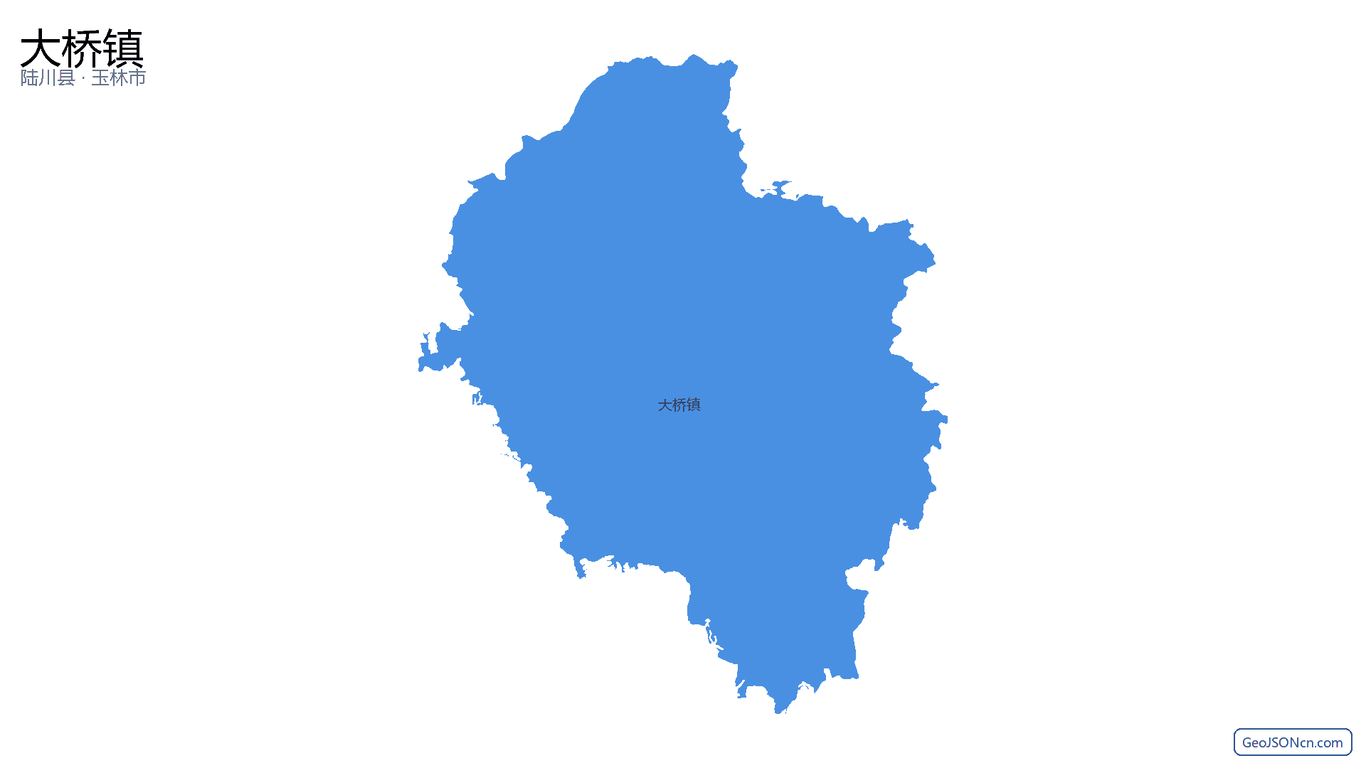 大桥镇行政区划边界地图(陆川县·玉林市),提供GeoJSON、SHP矢量边界数据下载及高清地图大图(PNG/JPG) - GeoJSONcn.com