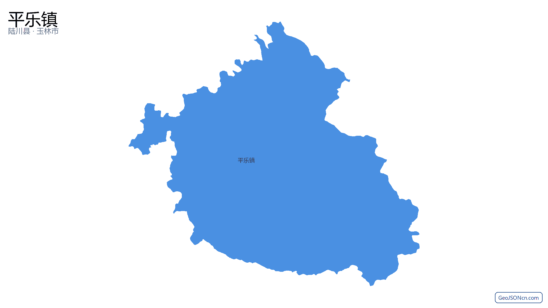 平乐镇行政区划边界地图(陆川县·玉林市),提供GeoJSON、SHP矢量边界数据下载及高清地图大图(PNG/JPG) - GeoJSONcn.com