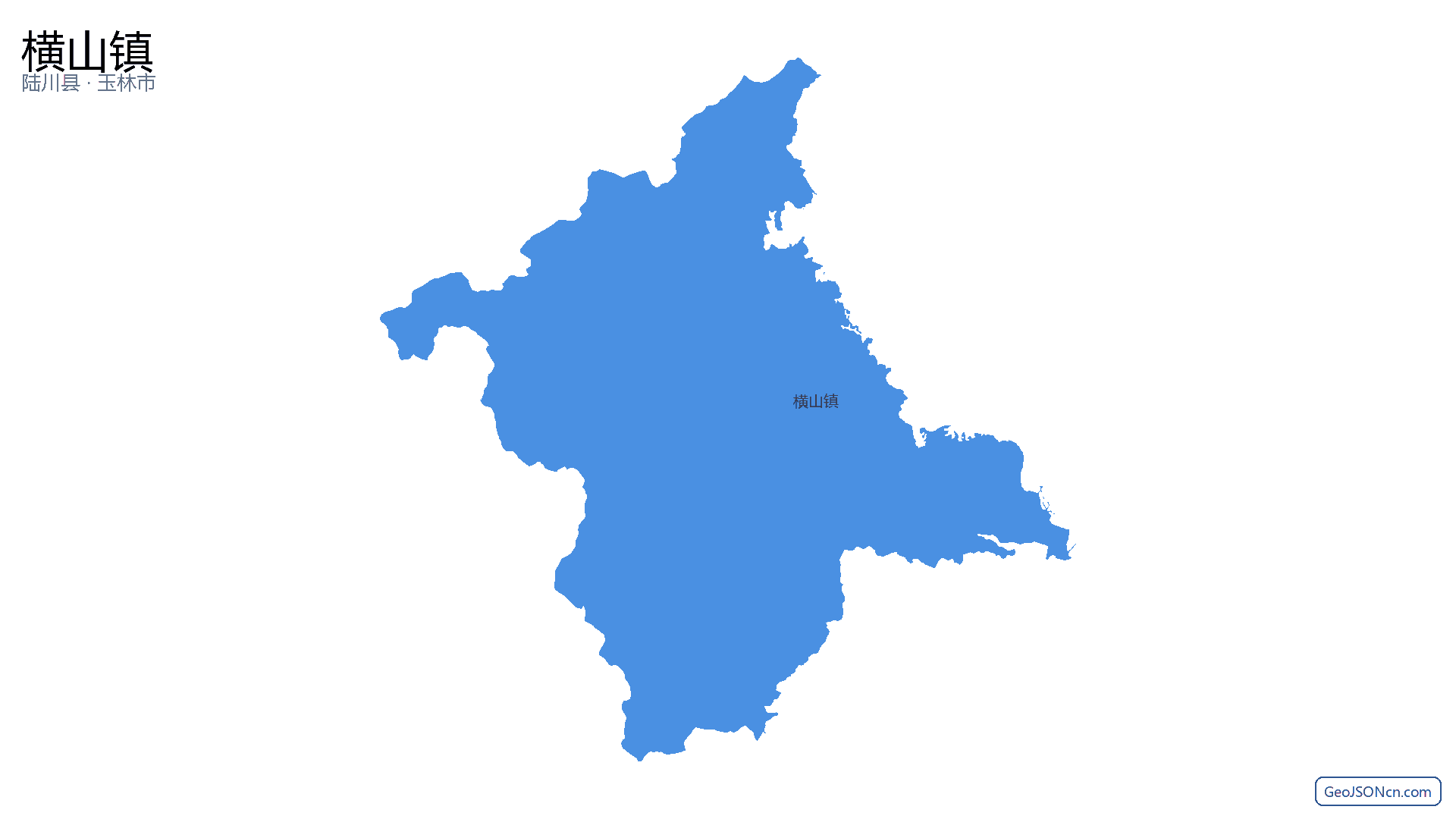 横山镇行政区划边界地图(陆川县·玉林市),提供GeoJSON、SHP矢量边界数据下载及高清地图大图(PNG/JPG) - GeoJSONcn.com