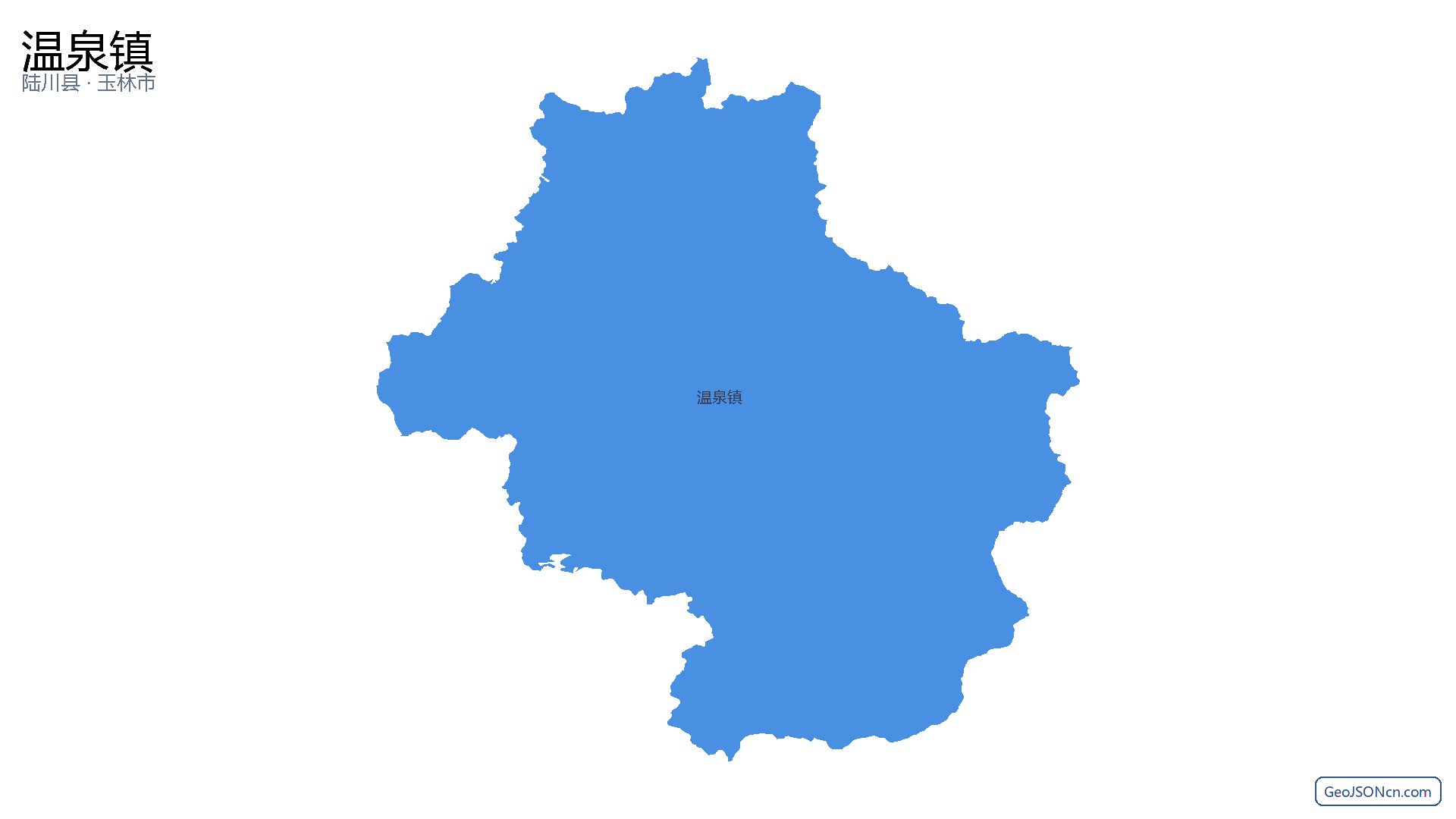温泉镇行政区划边界地图（陆川县·玉林市）,提供GeoJSON、SHP矢量边界数据下载及高清地图大图(PNG/JPG) - GeoJSONcn.com