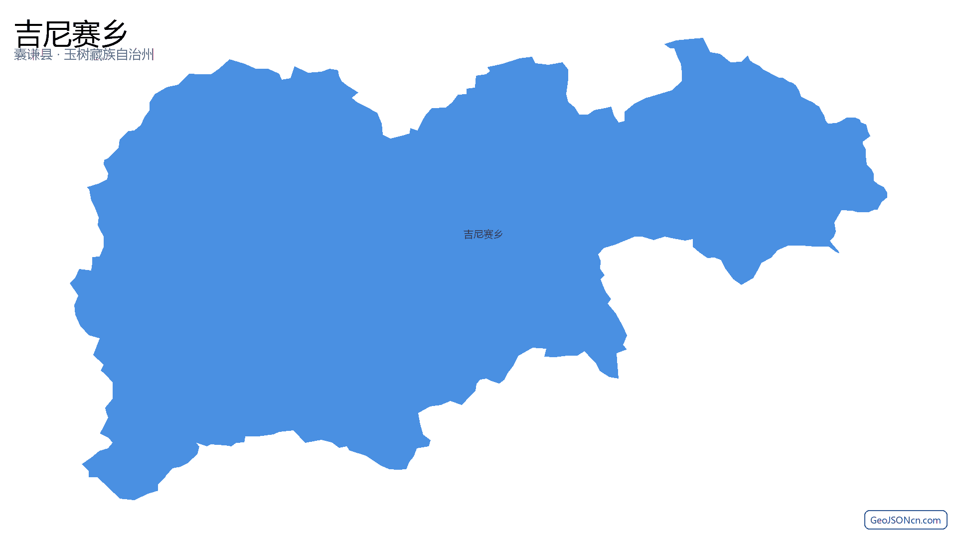 吉尼赛乡行政区划边界地图（囊谦县·玉树藏族自治州）,提供GeoJSON、SHP矢量边界数据下载及高清地图大图(PNG/JPG) - GeoJSONcn.com