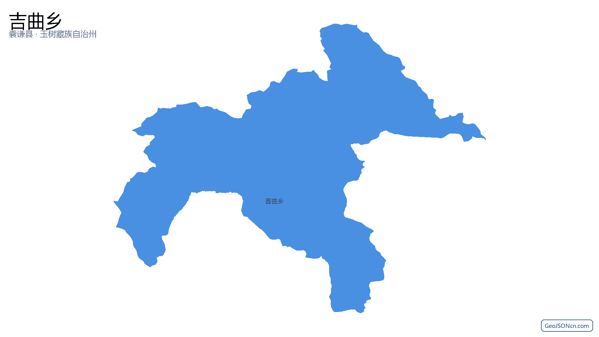 吉曲乡行政区划边界地图（囊谦县·玉树藏族自治州）,提供GeoJSON、SHP矢量边界数据下载及高清地图大图(PNG/JPG) - GeoJSONcn.com