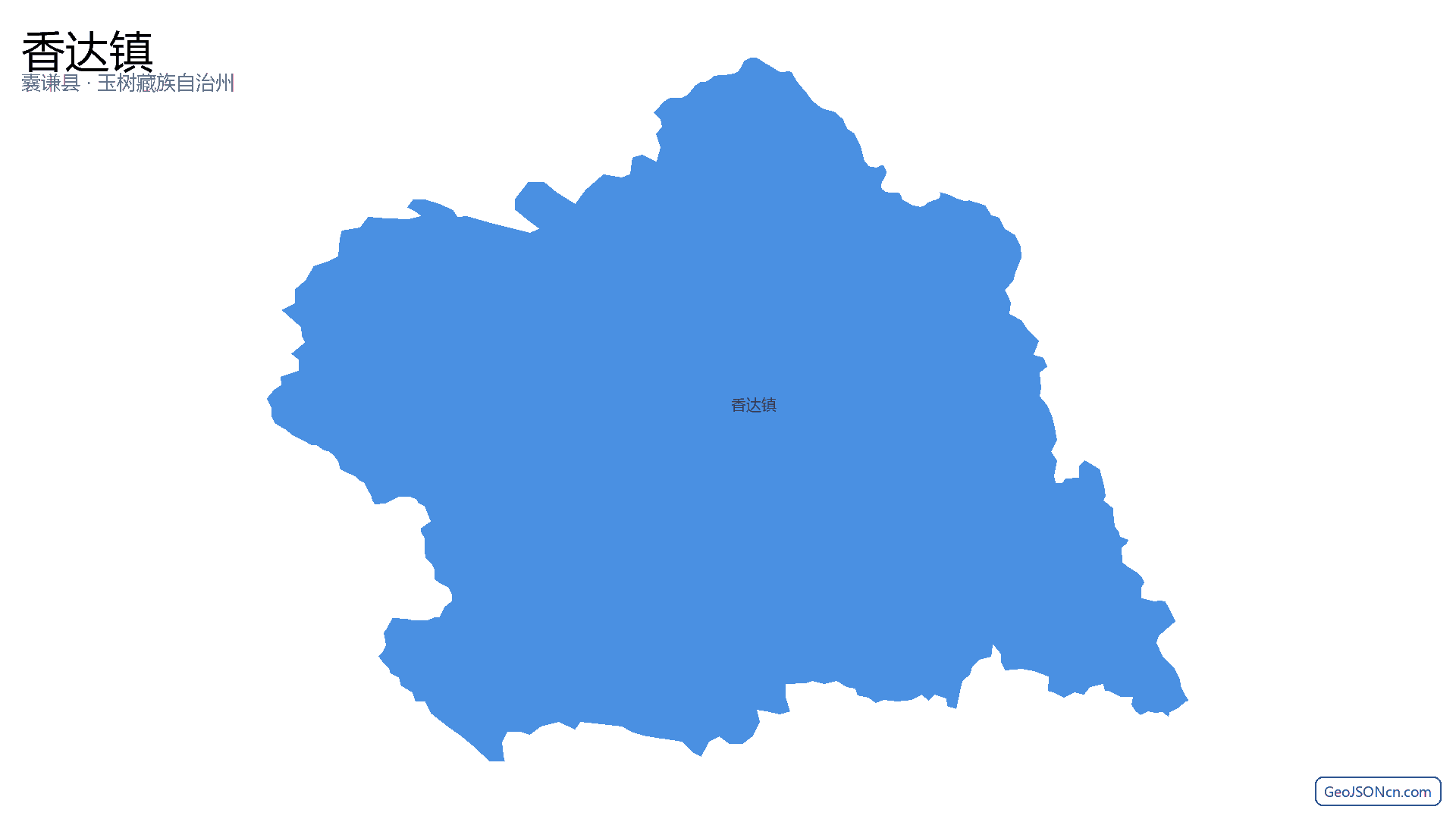 香达镇行政区划边界地图（囊谦县·玉树藏族自治州）,提供GeoJSON、SHP矢量边界数据下载及高清地图大图(PNG/JPG) - GeoJSONcn.com