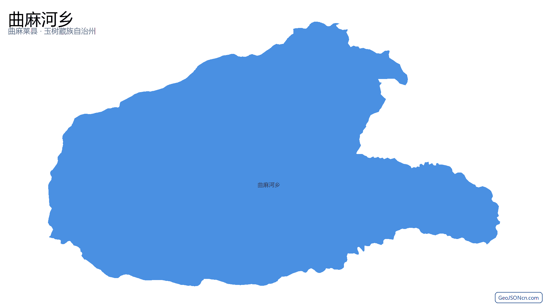 曲麻河乡行政区划边界地图（曲麻莱县·玉树藏族自治州）,提供GeoJSON、SHP矢量边界数据下载及高清地图大图(PNG/JPG) - GeoJSONcn.com