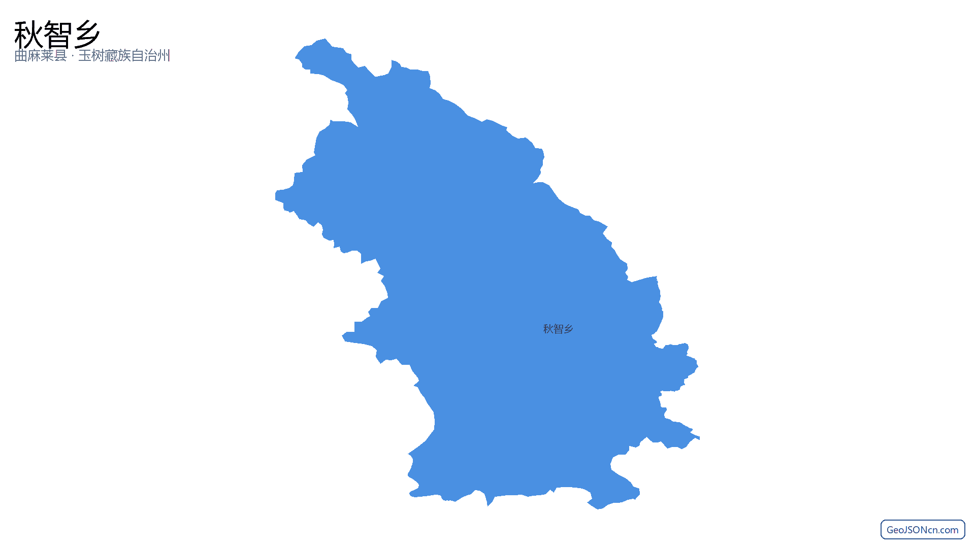 秋智乡行政区划边界地图（曲麻莱县·玉树藏族自治州）,提供GeoJSON、SHP矢量边界数据下载及高清地图大图(PNG/JPG) - GeoJSONcn.com
