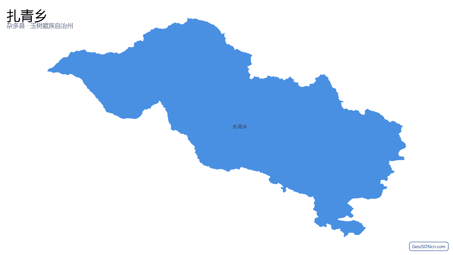 扎青乡行政区划边界地图(杂多县·玉树藏族自治州),提供GeoJSON、SHP矢量边界数据下载及高清地图大图(PNG/JPG) - GeoJSONcn.com
