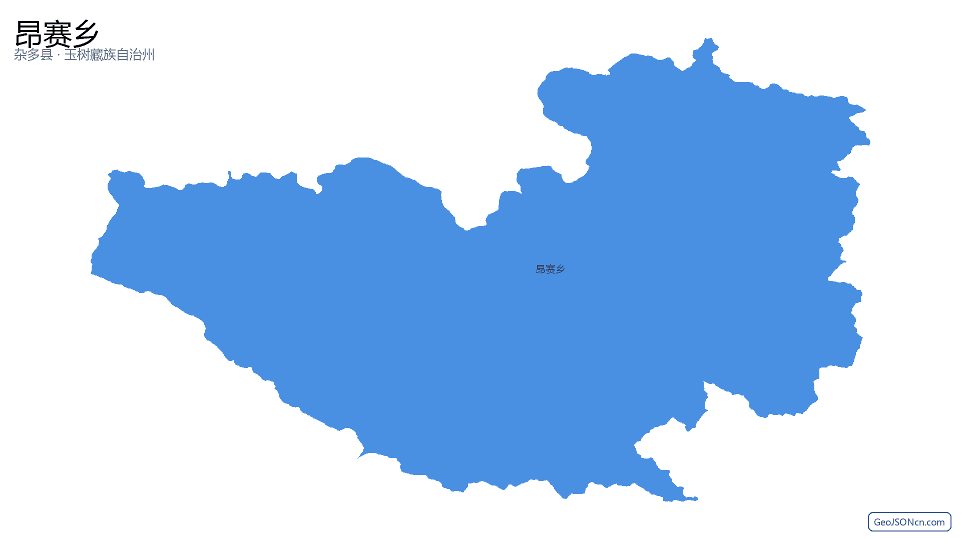 昂赛乡行政区划边界地图（杂多县·玉树藏族自治州）,提供GeoJSON、SHP矢量边界数据下载及高清地图大图(PNG/JPG) - GeoJSONcn.com
