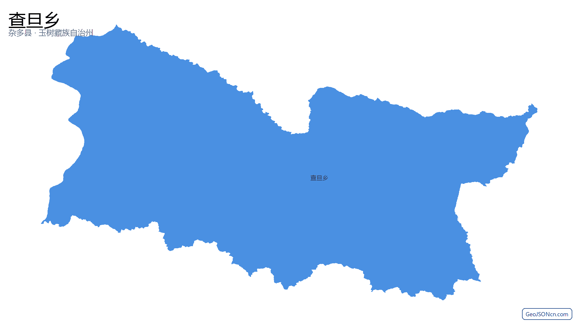 查旦乡行政区划边界地图（杂多县·玉树藏族自治州）,提供GeoJSON、SHP矢量边界数据下载及高清地图大图(PNG/JPG) - GeoJSONcn.com