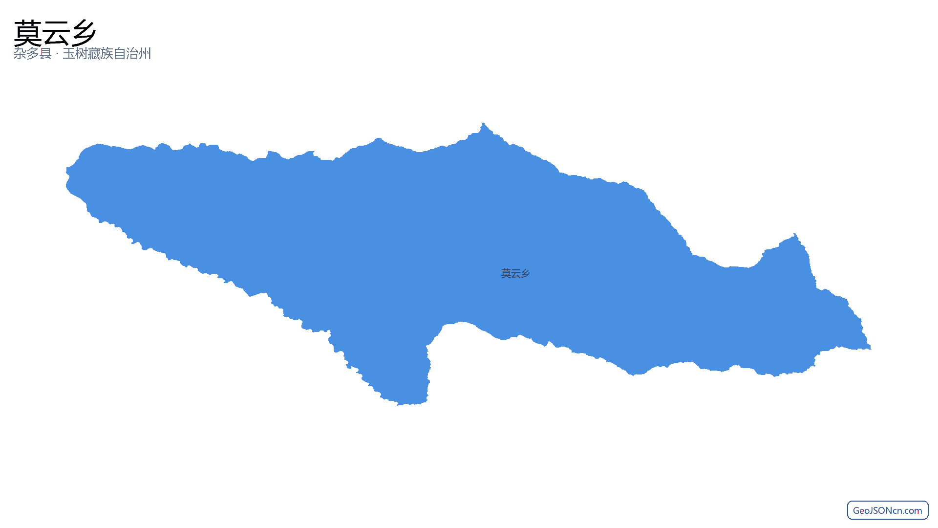 莫云乡行政区划边界地图（杂多县·玉树藏族自治州）,提供GeoJSON、SHP矢量边界数据下载及高清地图大图(PNG/JPG) - GeoJSONcn.com