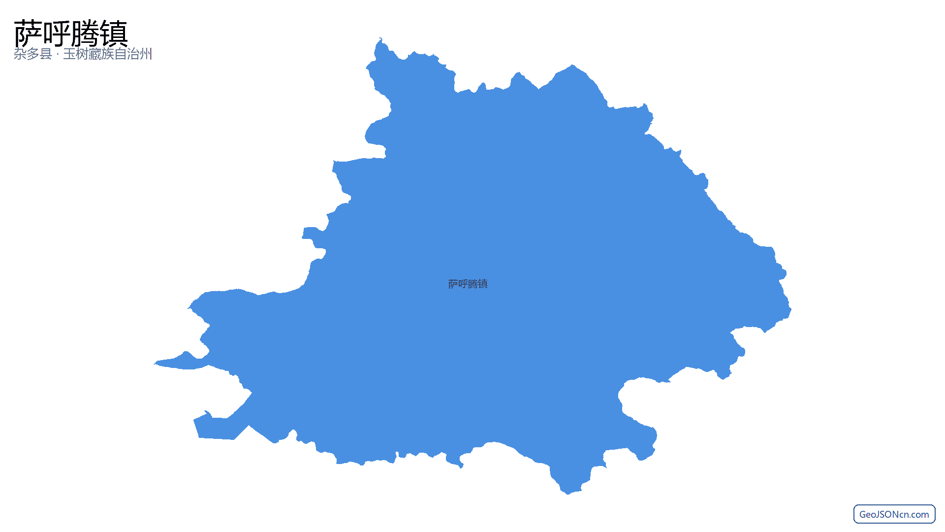 萨呼腾镇行政区划边界地图(杂多县·玉树藏族自治州),提供GeoJSON、SHP矢量边界数据下载及高清地图大图(PNG/JPG) - GeoJSONcn.com