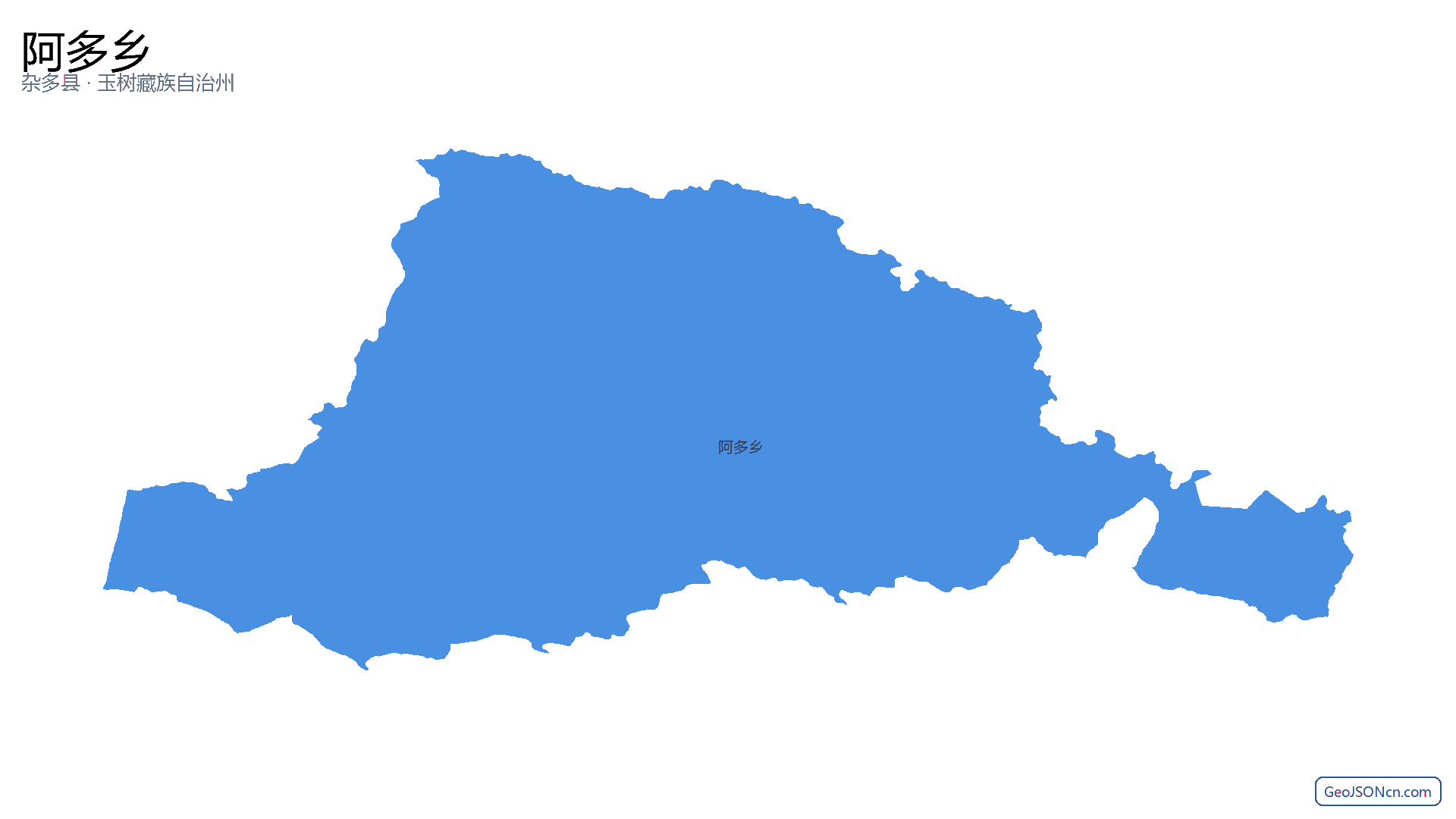 阿多乡行政区划边界地图（杂多县·玉树藏族自治州）,提供GeoJSON、SHP矢量边界数据下载及高清地图大图(PNG/JPG) - GeoJSONcn.com