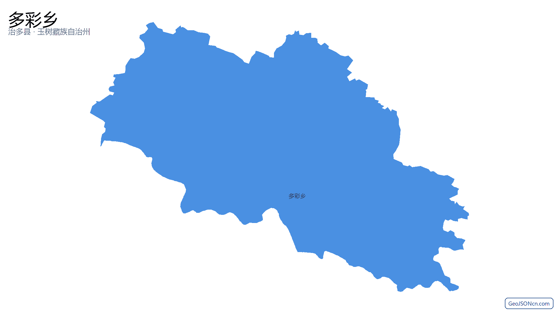 多彩乡行政区划边界地图(治多县·玉树藏族自治州),提供GeoJSON、SHP矢量边界数据下载及高清地图大图(PNG/JPG) - GeoJSONcn.com