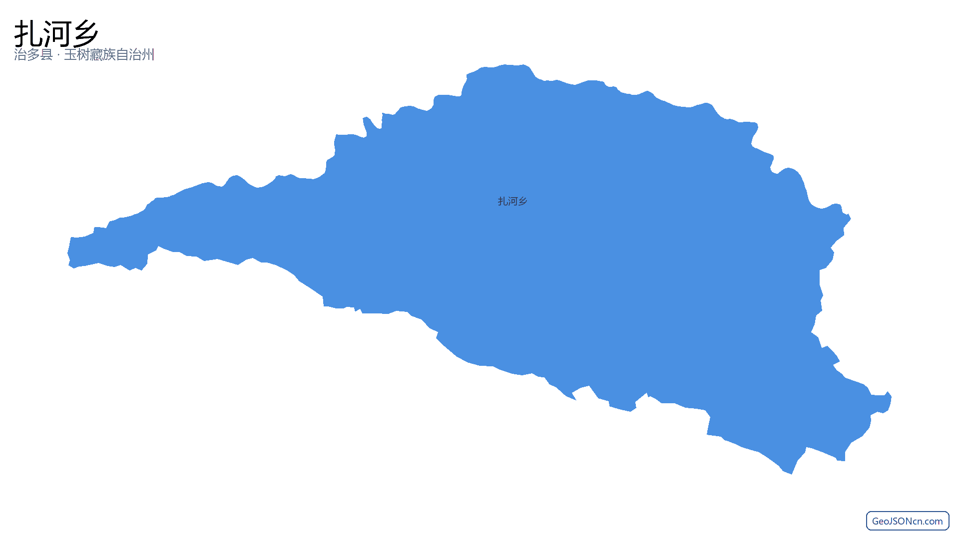 扎河乡行政区划边界地图（治多县·玉树藏族自治州）,提供GeoJSON、SHP矢量边界数据下载及高清地图大图(PNG/JPG) - GeoJSONcn.com