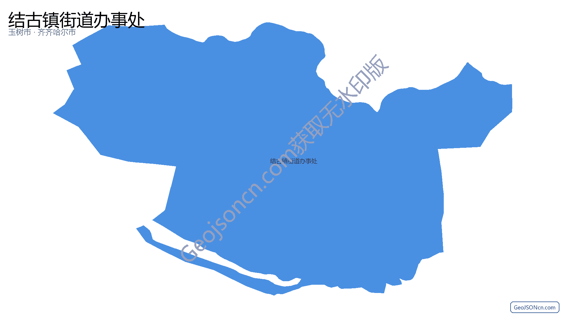 结古镇街道办事处行政区划边界地图(玉树市·玉树藏族自治州),提供GeoJSON、SHP矢量边界数据下载及高清地图大图(PNG/JPG) - GeoJSONcn.com