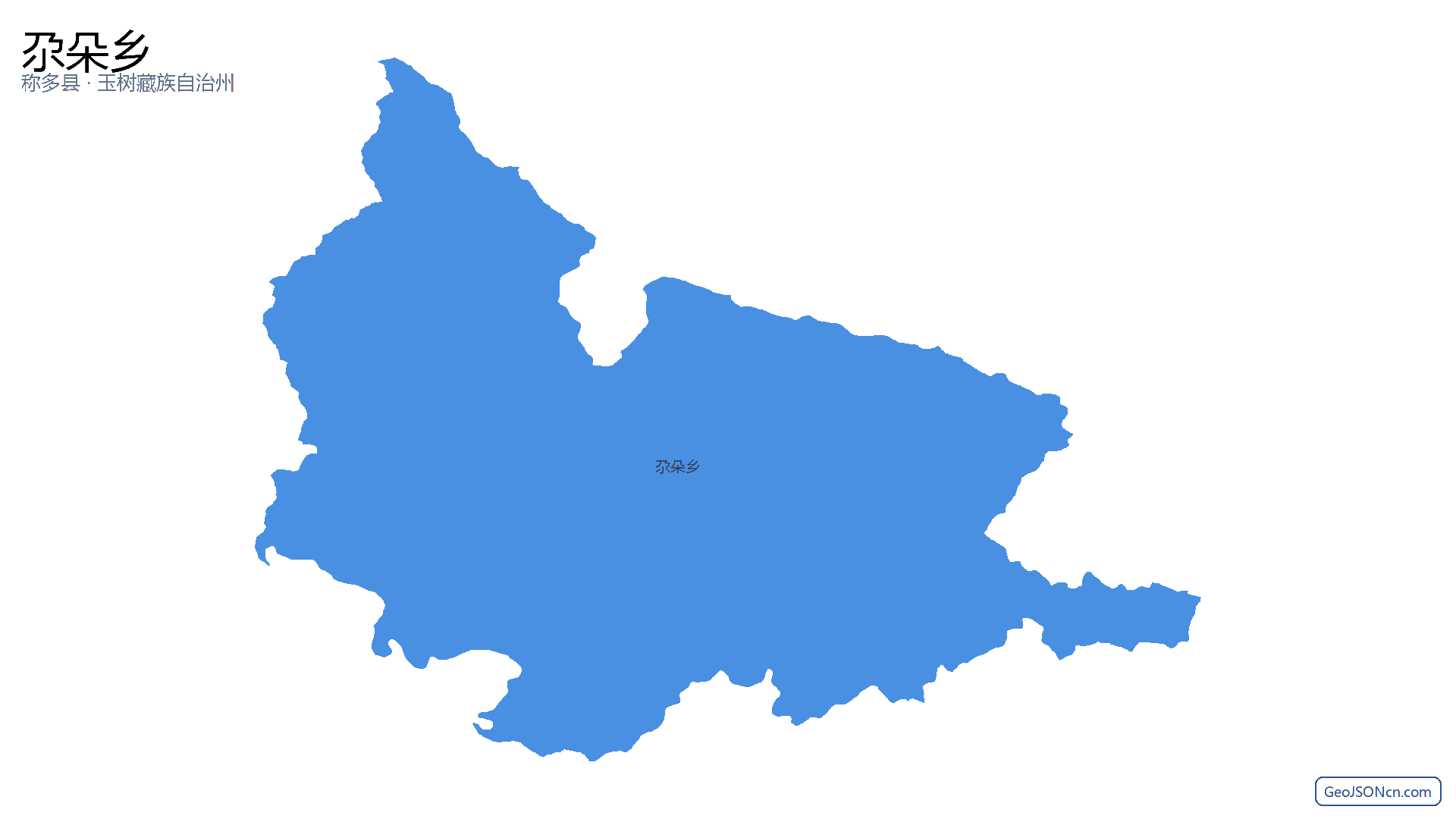 尕朵乡行政区划边界地图（称多县·玉树藏族自治州）,提供GeoJSON、SHP矢量边界数据下载及高清地图大图(PNG/JPG) - GeoJSONcn.com